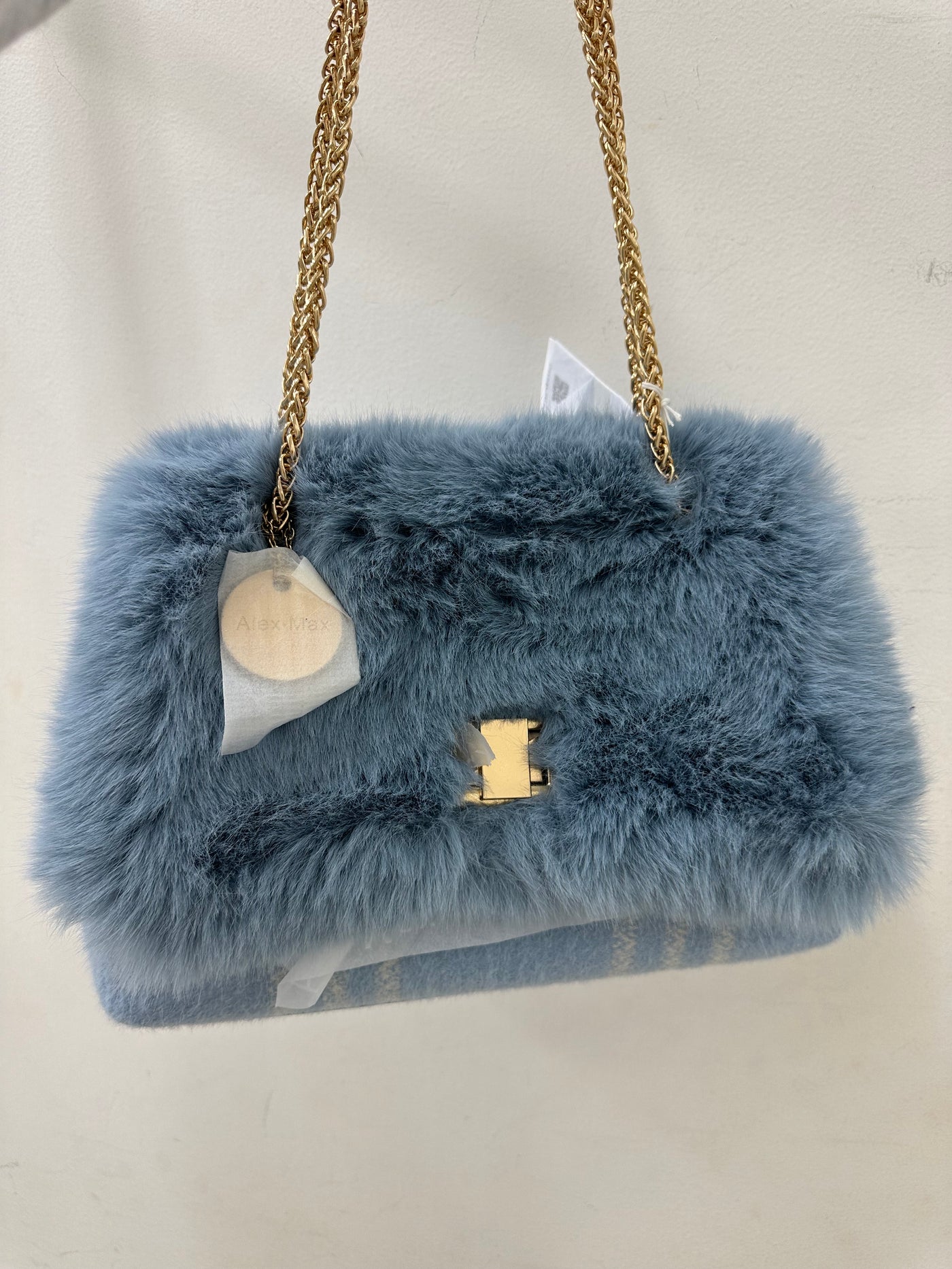 Baby Blue Faux Fur Handbag