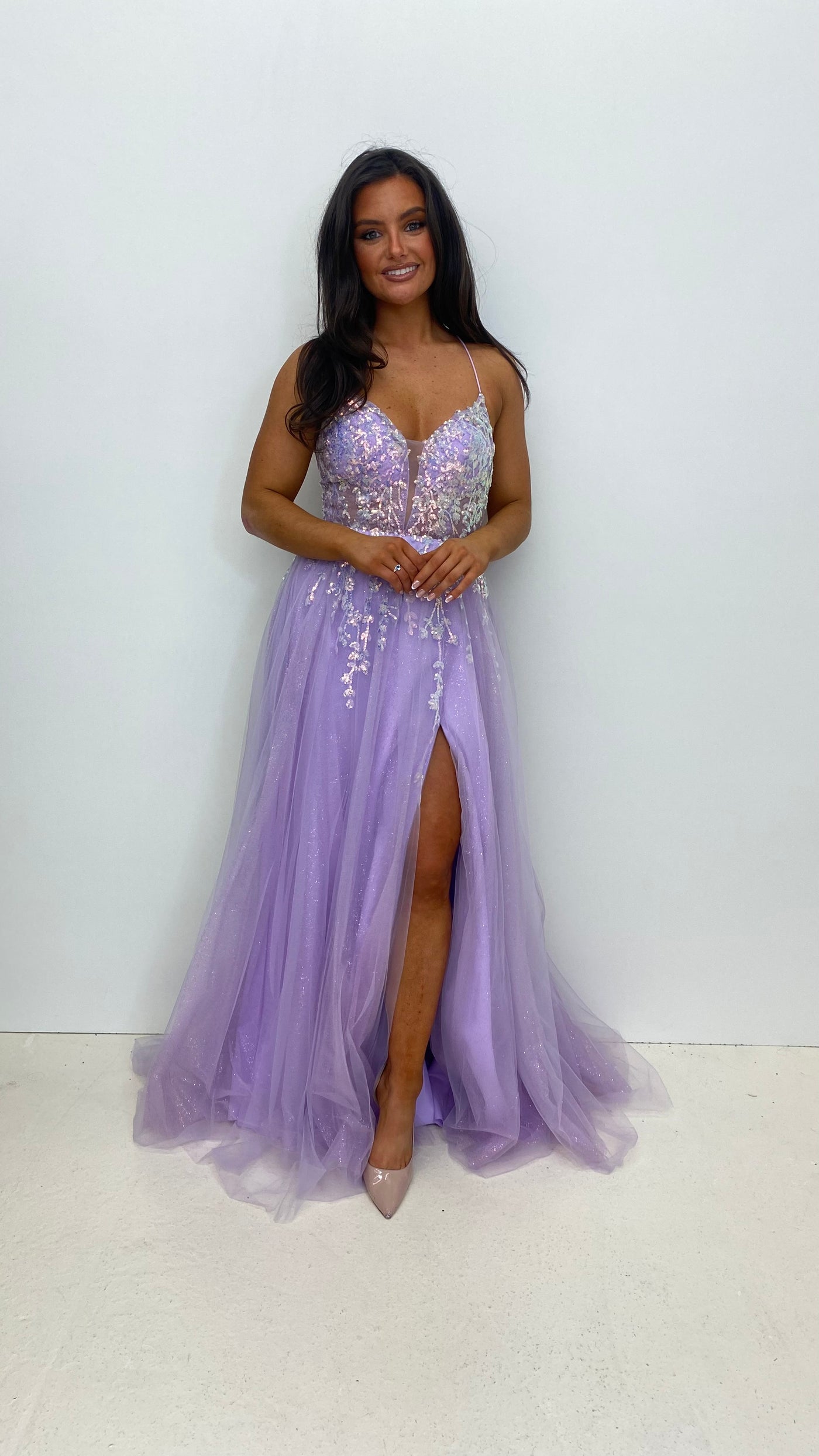 Lilac Sparkle Corset Ball Gown