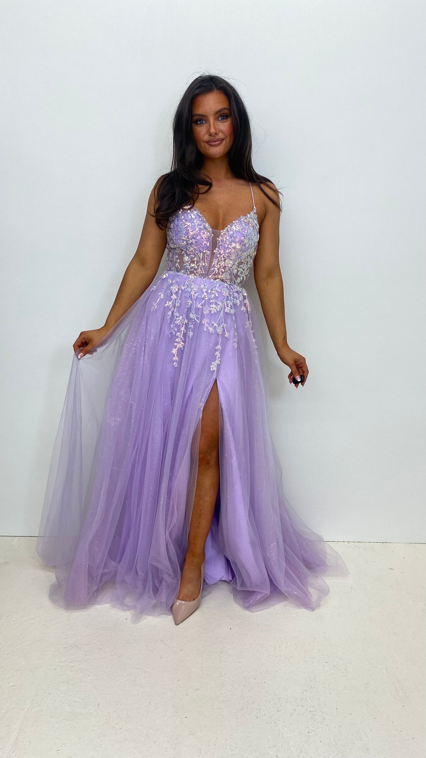 Lilac Sparkle Corset Ball Gown