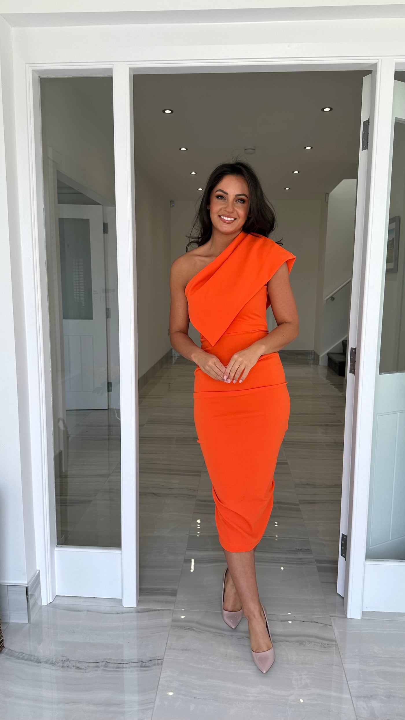 Orange bodycon hotsell