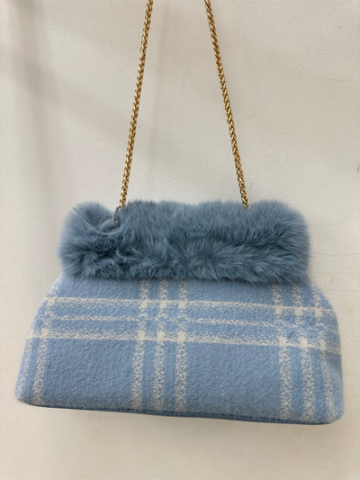 Baby Blue Faux Fur Handbag